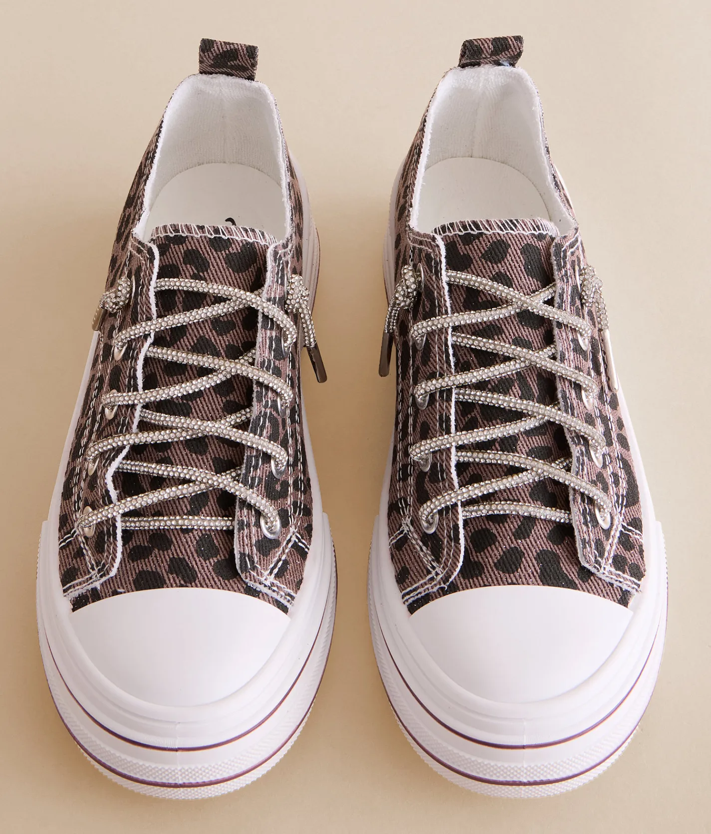 Very G Aman Animal Print Rhinestone Sneaker Tan Leopard Outlet