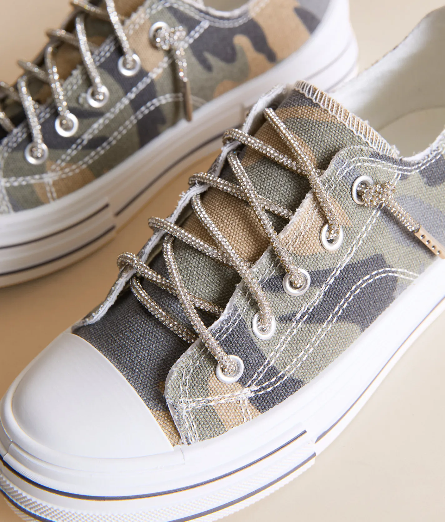 Very G Aman Camo Sneaker Khaki New