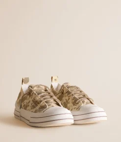 Very G Aman Cow Print Sneaker Natural New