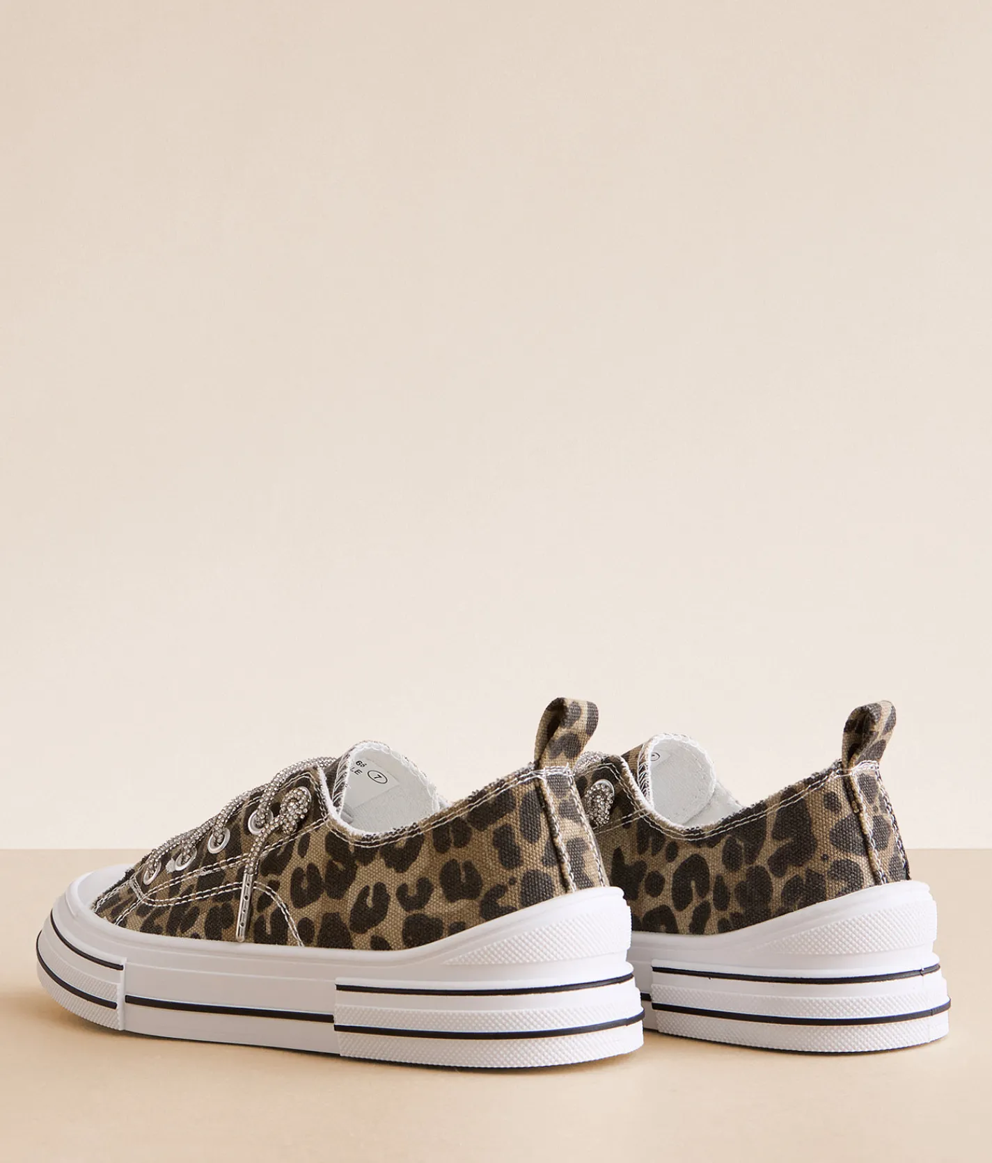 Shoes | Very G Aman Rhinestone Sneaker Tan Leopard