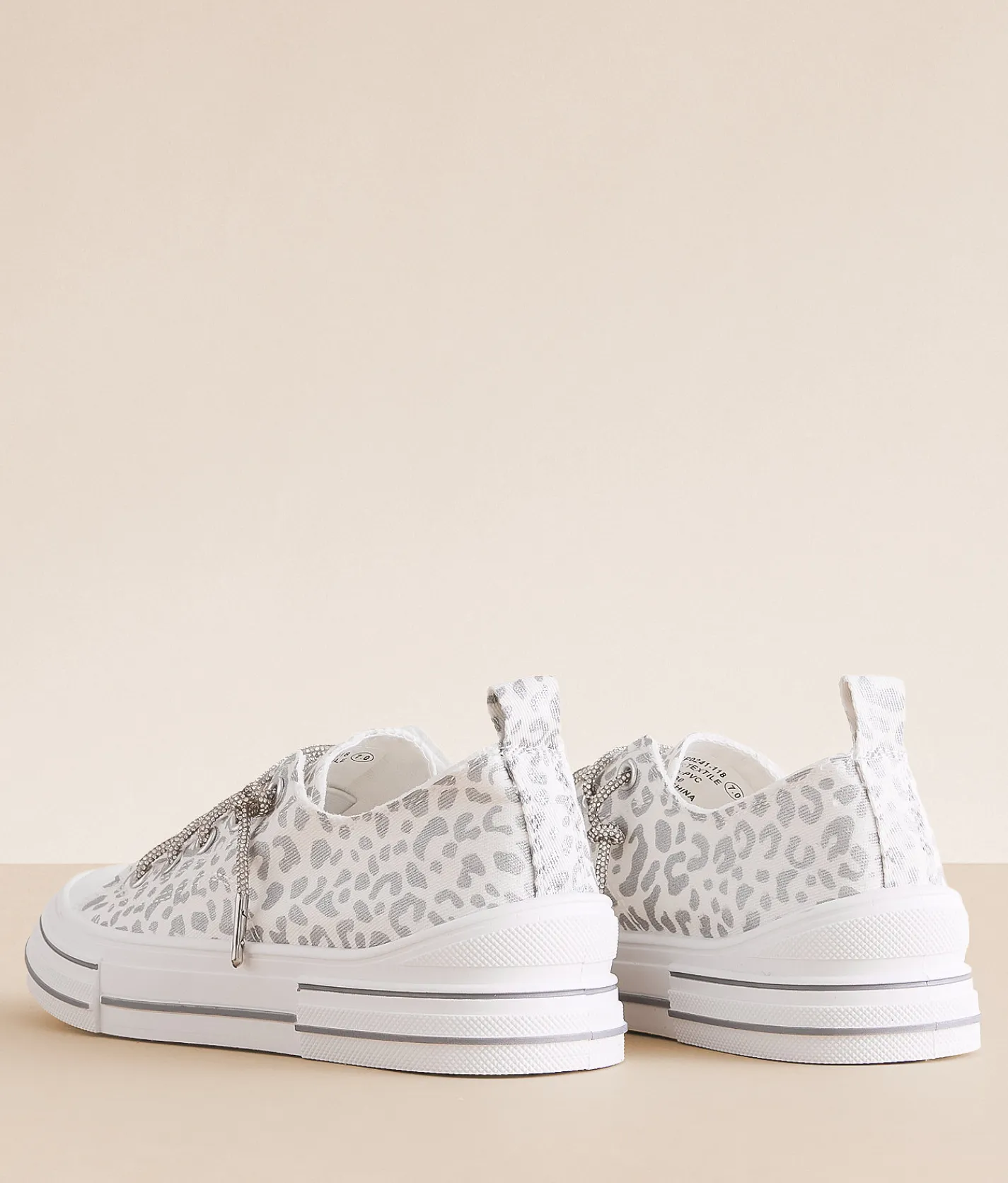 Very G Aman Rhinestone Sneaker White Silver Outlet