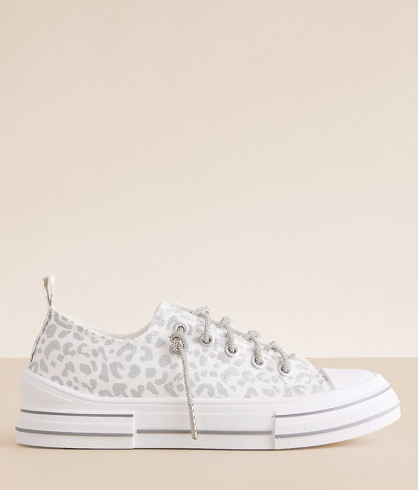 Very G Aman Rhinestone Sneaker White Silver Outlet