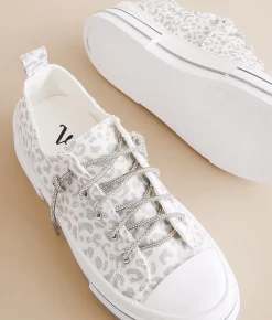 Very G Aman Rhinestone Sneaker White Silver Outlet