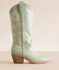 Oasis Society Amaya Embroidered Western Boot Coffee Hot