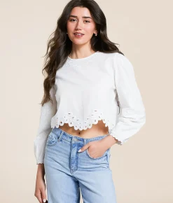 Z Supply Ambroise Cropped Top White Hot