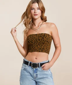 Tops | Free People Amelia Bandeau Leopard Combo