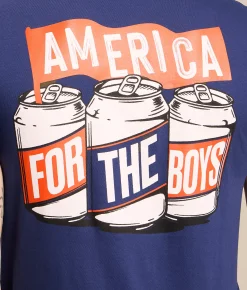 Barstool Sports® America For The Boys T-Shirt Navy Hot