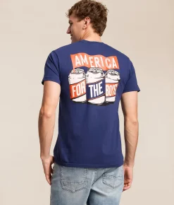 Barstool Sports® America For The Boys T-Shirt Navy Hot
