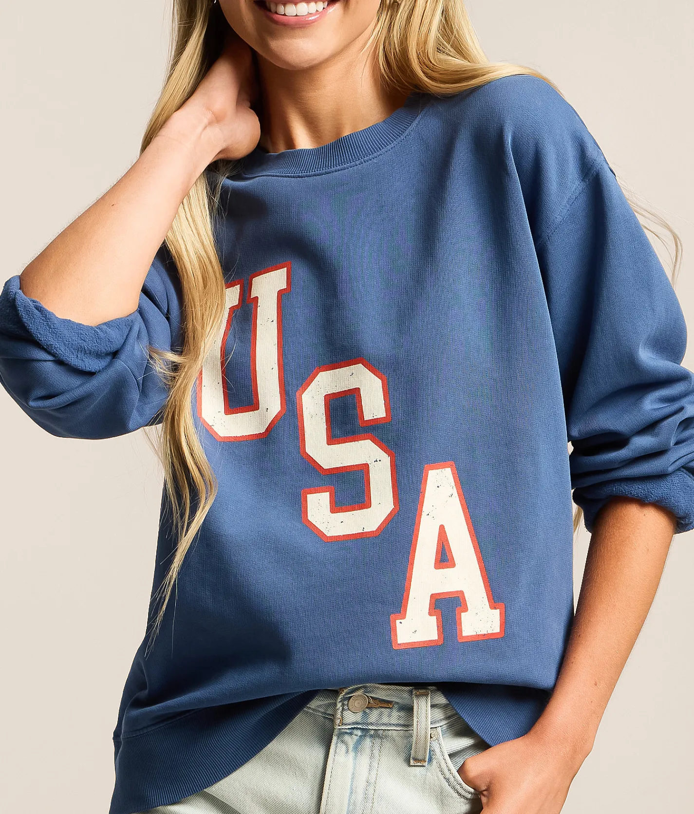 Tops | Z Supply Americana Boyfriend Pullover True Navy