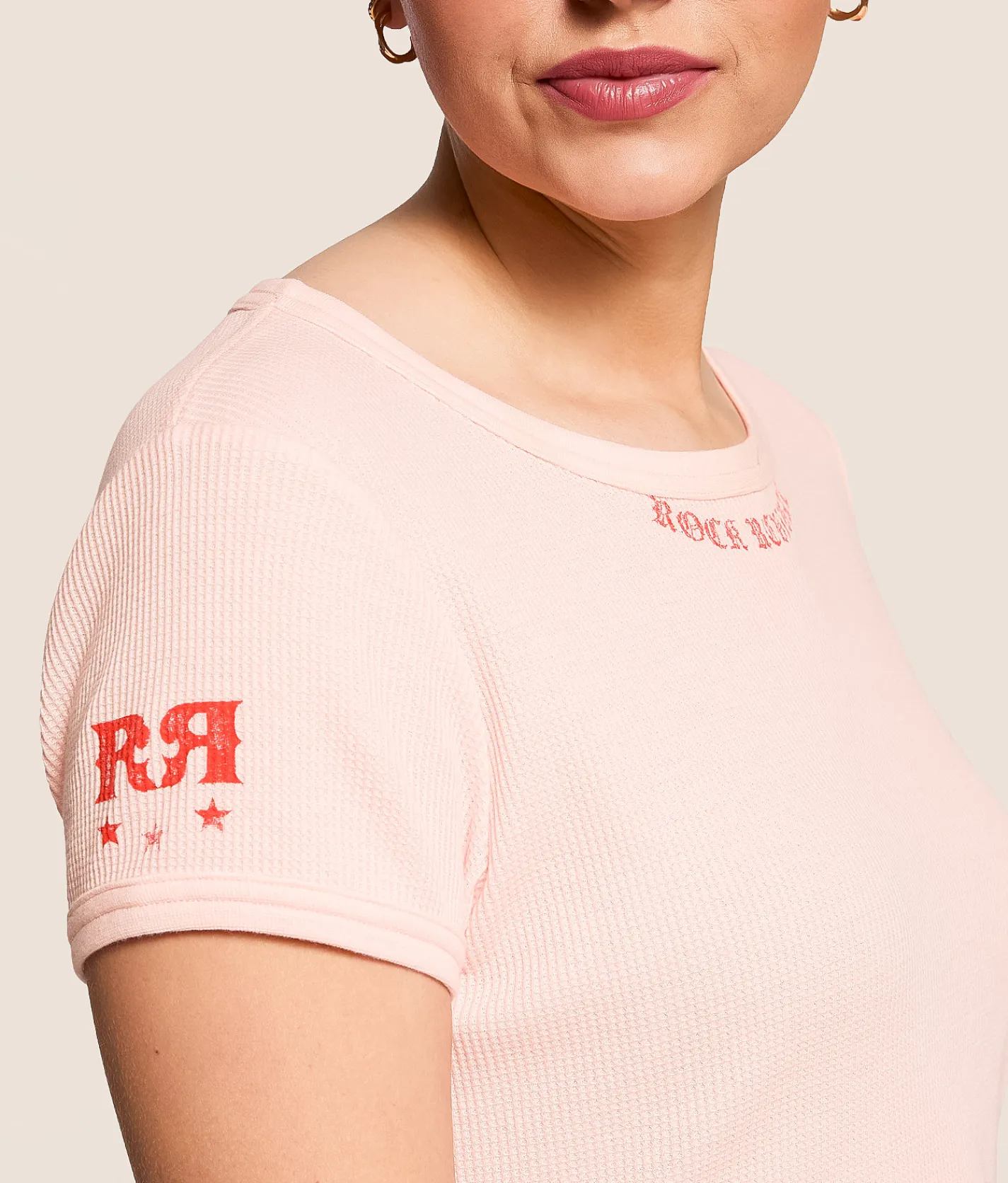 Tops | Rock Revival Americana Cropped Thermal Pink