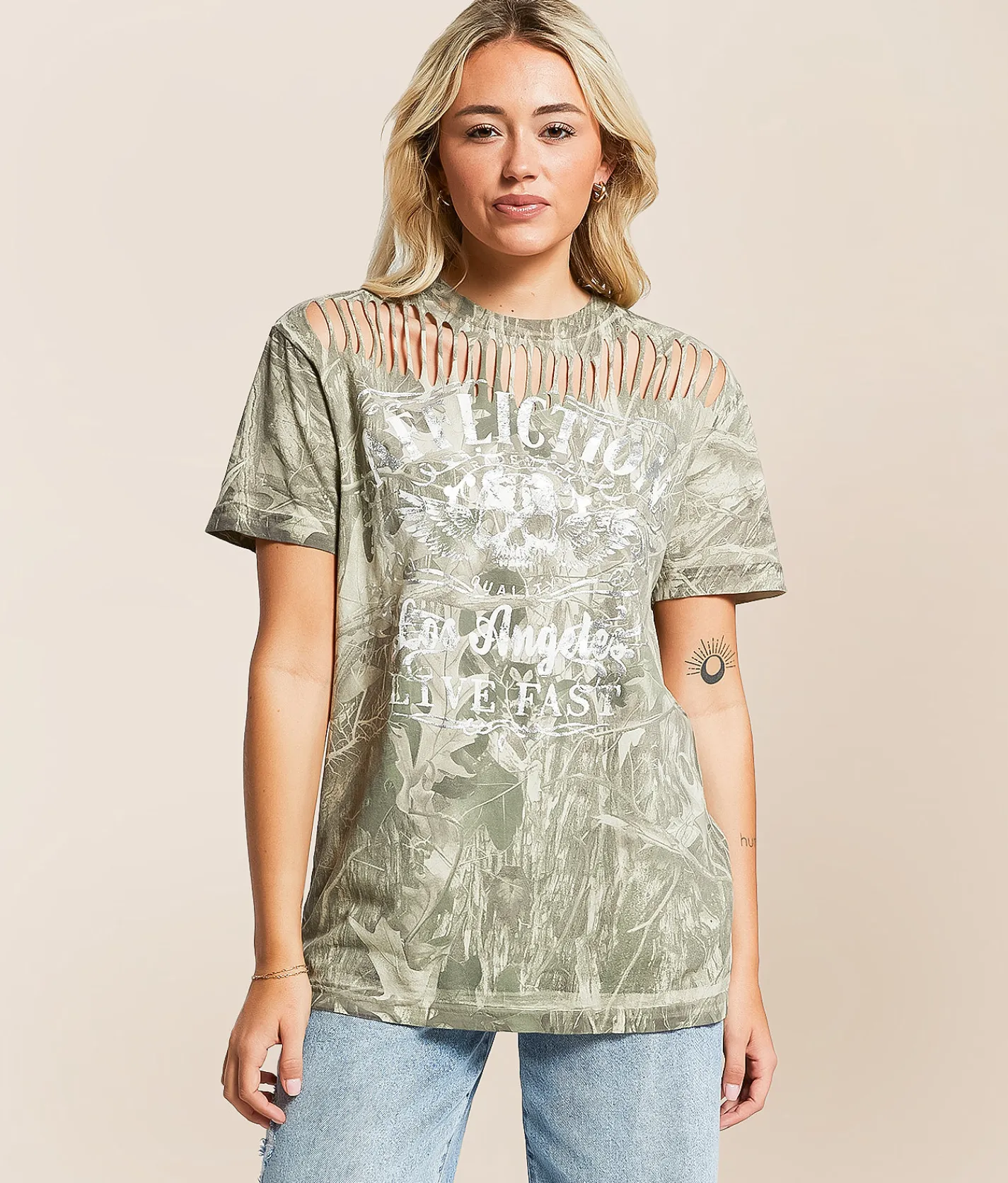 Affliction American Customs Davey Jones T-Shirt Sand Outlet