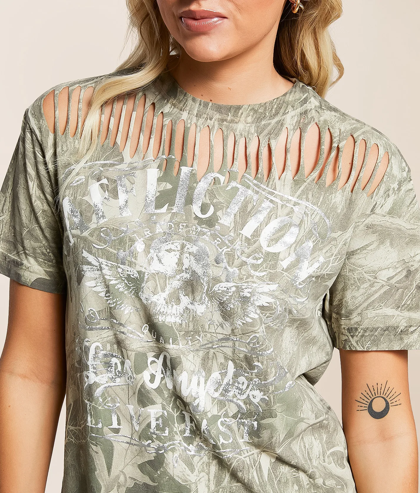 Affliction American Customs Davey Jones T-Shirt Sand Outlet