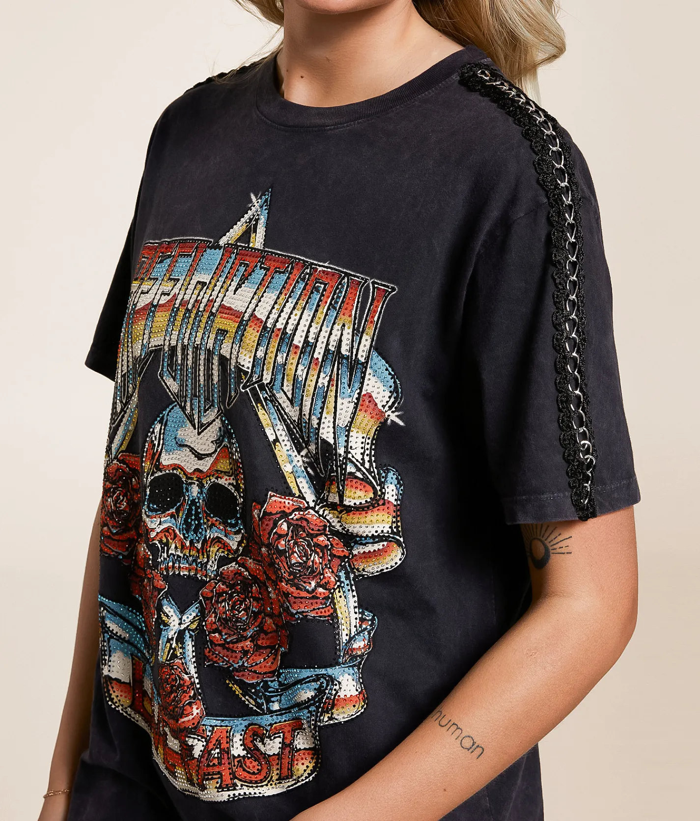 Affliction American Customs Hollow Festival T-Shirt Black Lava Wash Sale