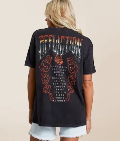 Affliction American Customs Hollow Festival T-Shirt Black Lava Wash Sale