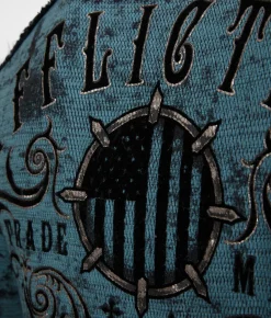 Graphic T-Shirts | Affliction American Customs Iron Pledge Reversible T-Shirt Brittany Blue Black