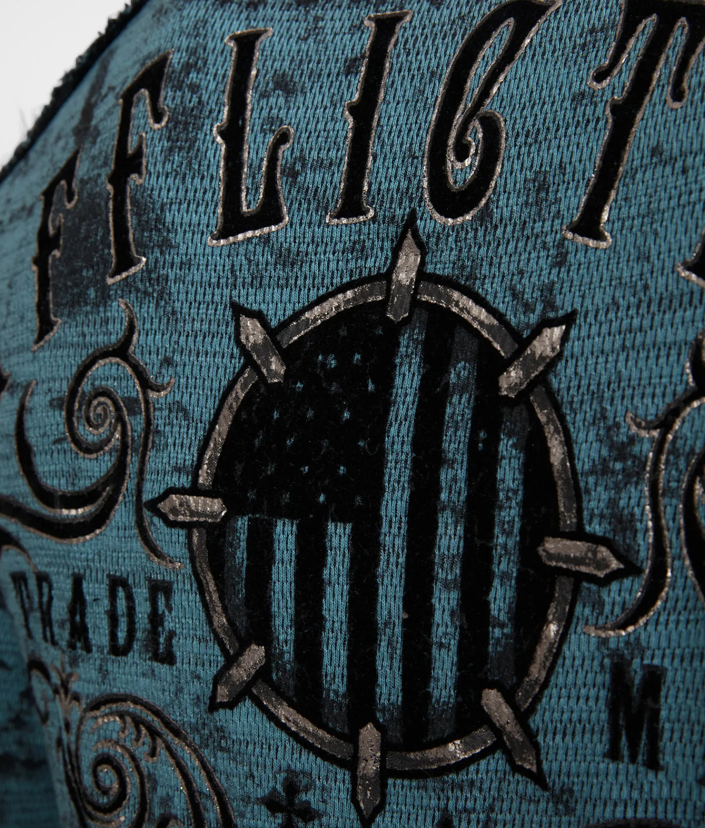 Graphic T-Shirts | Affliction American Customs Iron Pledge Reversible T-Shirt Brittany Blue Black