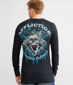 Graphic T-Shirts | Affliction American Customs Iron Pledge Reversible T-Shirt Brittany Blue Black