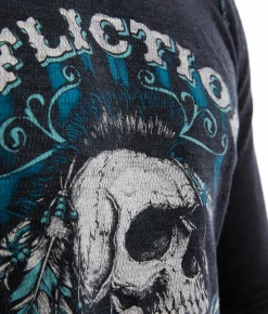Graphic T-Shirts | Affliction American Customs Iron Pledge Reversible T-Shirt Brittany Blue Black