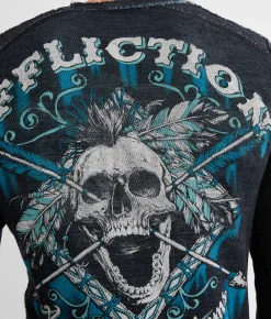 Graphic T-Shirts | Affliction American Customs Iron Pledge Reversible T-Shirt Brittany Blue Black