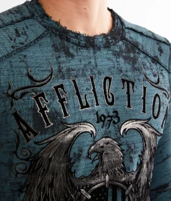 Graphic T-Shirts | Affliction American Customs Iron Pledge Reversible T-Shirt Brittany Blue Black