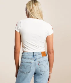 Affliction American Customs Live Fast Free Cropped T-Shirt White Reactive Online