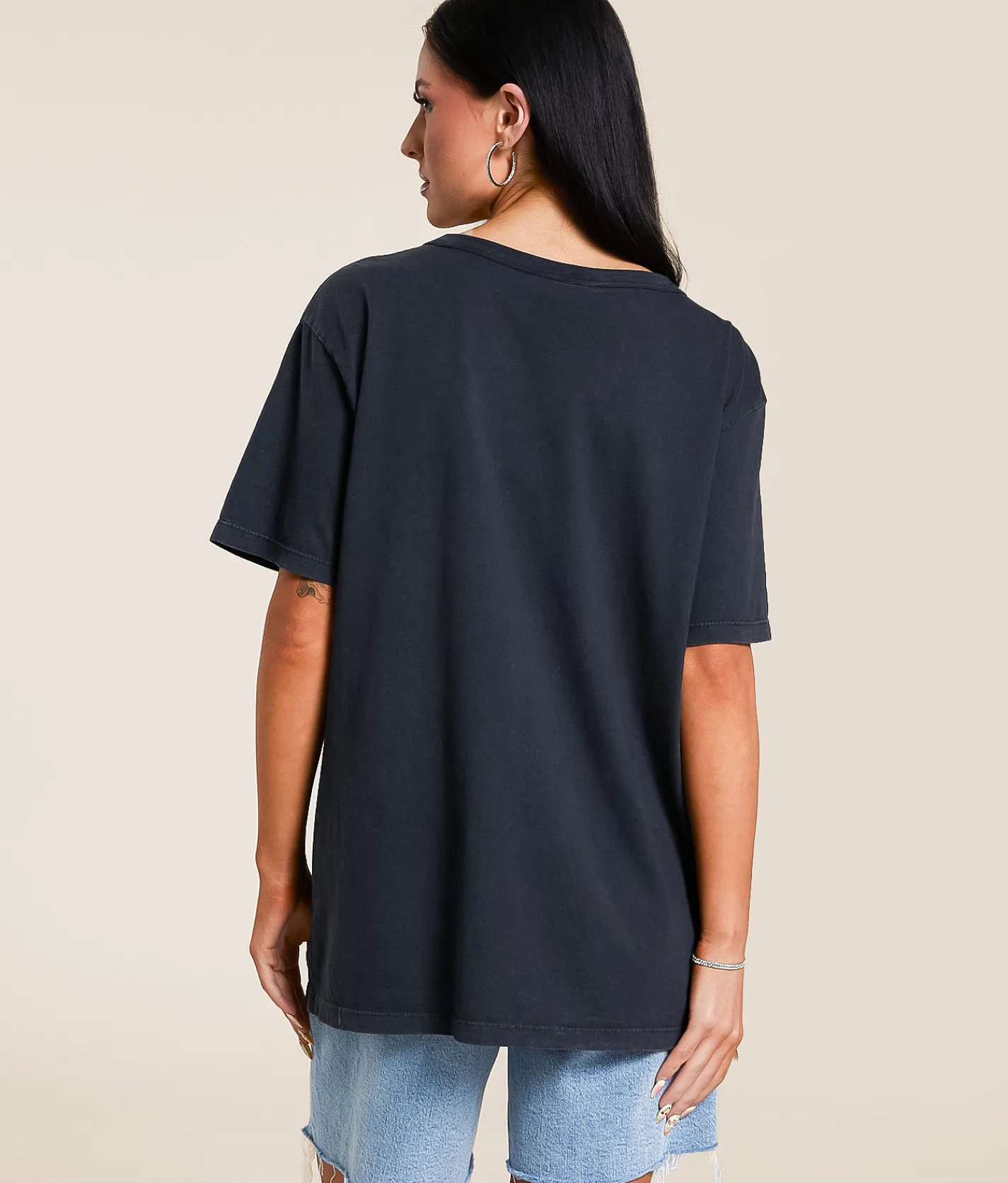 Tops | Affliction American Customs No Luck Motors Oversized T-Shirt Black Lava Wash