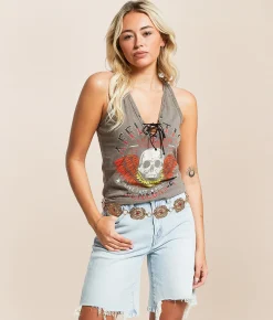 Affliction American Customs Renegades Tank Top White Black Lava Tint