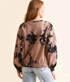 Tops | Affliction American Customs Rusted Badge Pullover CAFE AU LAIT BLACK WASH