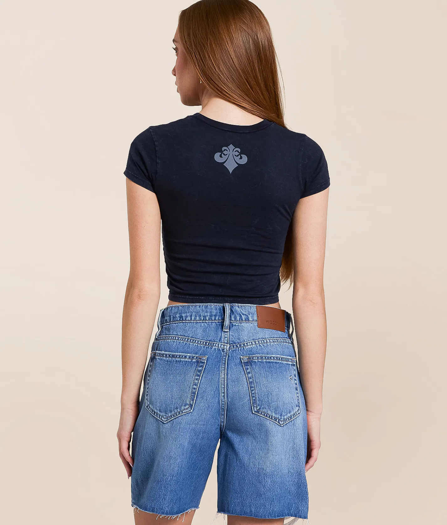 Tops | Affliction American Customs Triumph Cropped T-Shirt Black Lava Wash