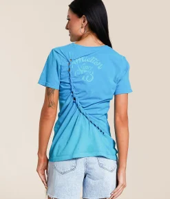 Tops | Affliction American Customs Vintage Oil T-Shirt Ibiza Blue Reactive