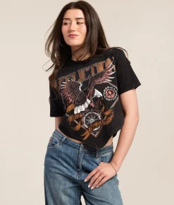 Affliction American Customs Wild Wheel Hanky T-Shirt Black Lava Wash Hot