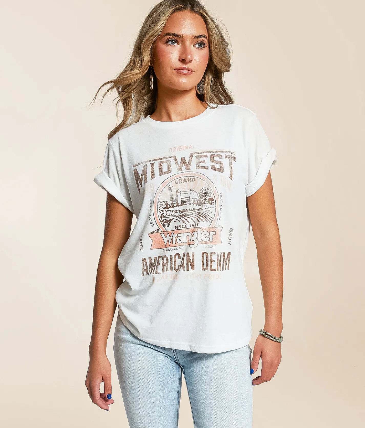 Wrangler® American Dream T-Shirt Bright White Heather New