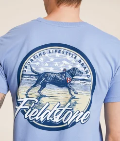 Fieldstone American Lab T-Shirt Washed Denim Sale