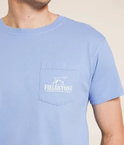 Fieldstone American Lab T-Shirt Washed Denim Sale
