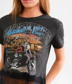 Tops | Goodie Two Sleeves American Motor T-Shirt Black