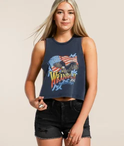 Tops | Wrangler® American Original Festival Cropped Tank Top Black Beauty