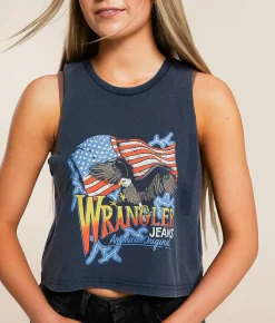 Tops | Wrangler® American Original Festival Cropped Tank Top Black Beauty