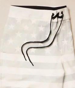 Bottoms|Swimwear | Howitzer American Pride Stretch Boardshort White