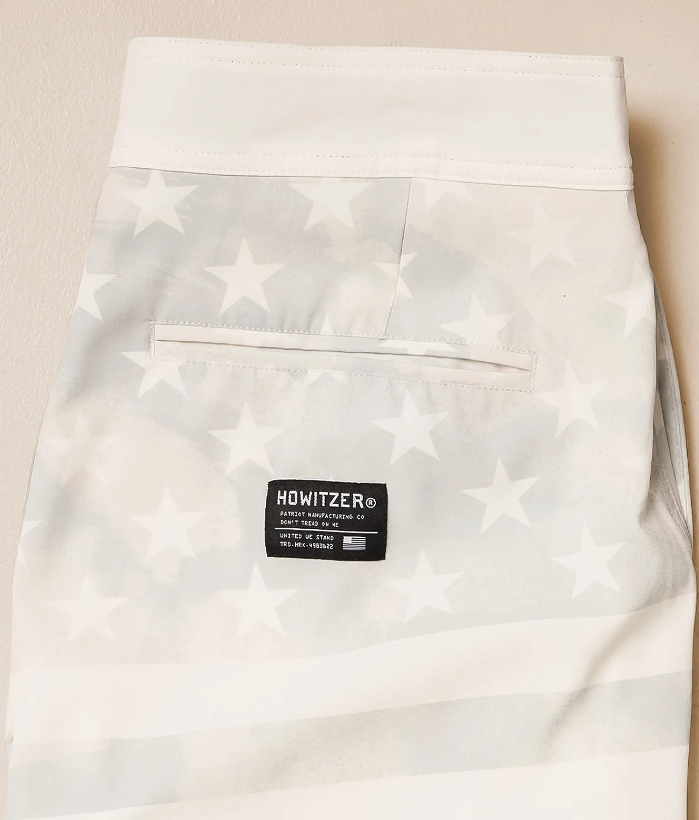Bottoms|Swimwear | Howitzer American Pride Stretch Boardshort White