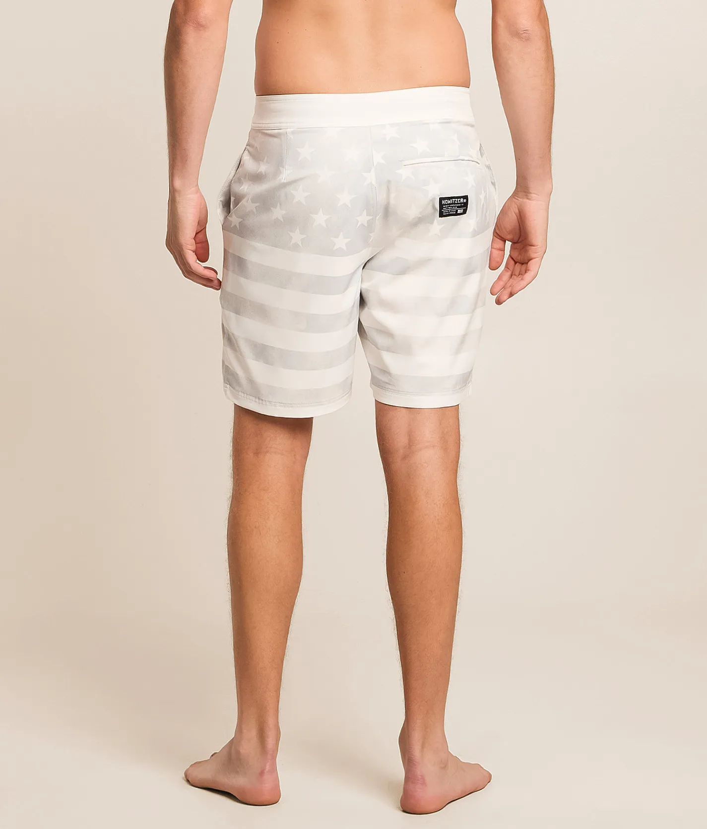 Bottoms|Swimwear | Howitzer American Pride Stretch Boardshort White