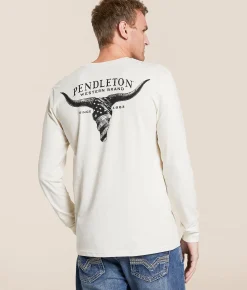 Tops|Graphic T-Shirts | Pendleton American Skull T-Shirt Vintage White