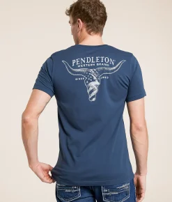 Graphic T-Shirts | Pendleton American Skull T-Shirt Vintage Navy