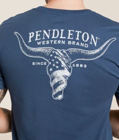 Graphic T-Shirts | Pendleton American Skull T-Shirt Vintage Navy