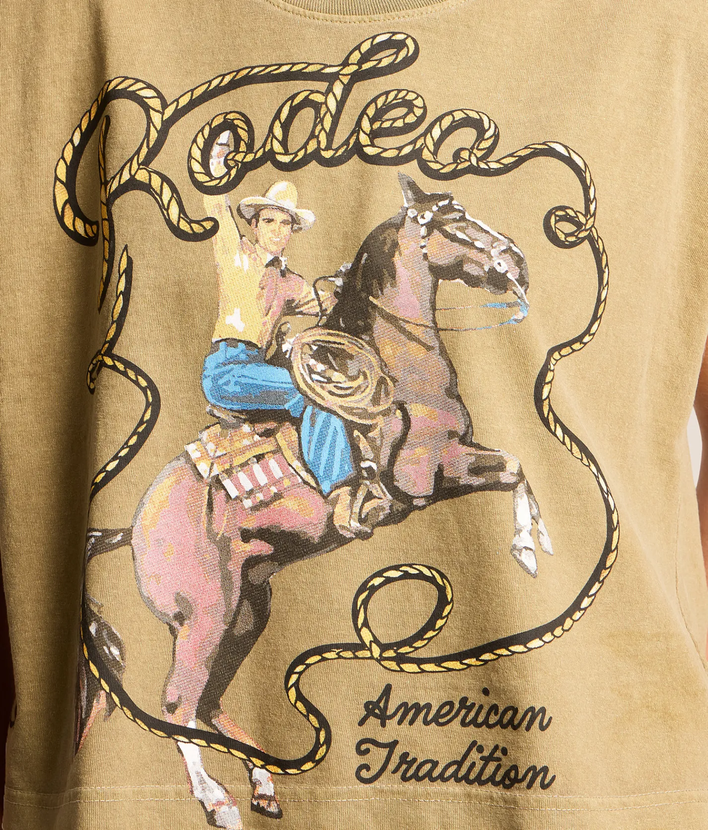 Rodeo Quincy American Tradition Tank Top Olive Green New