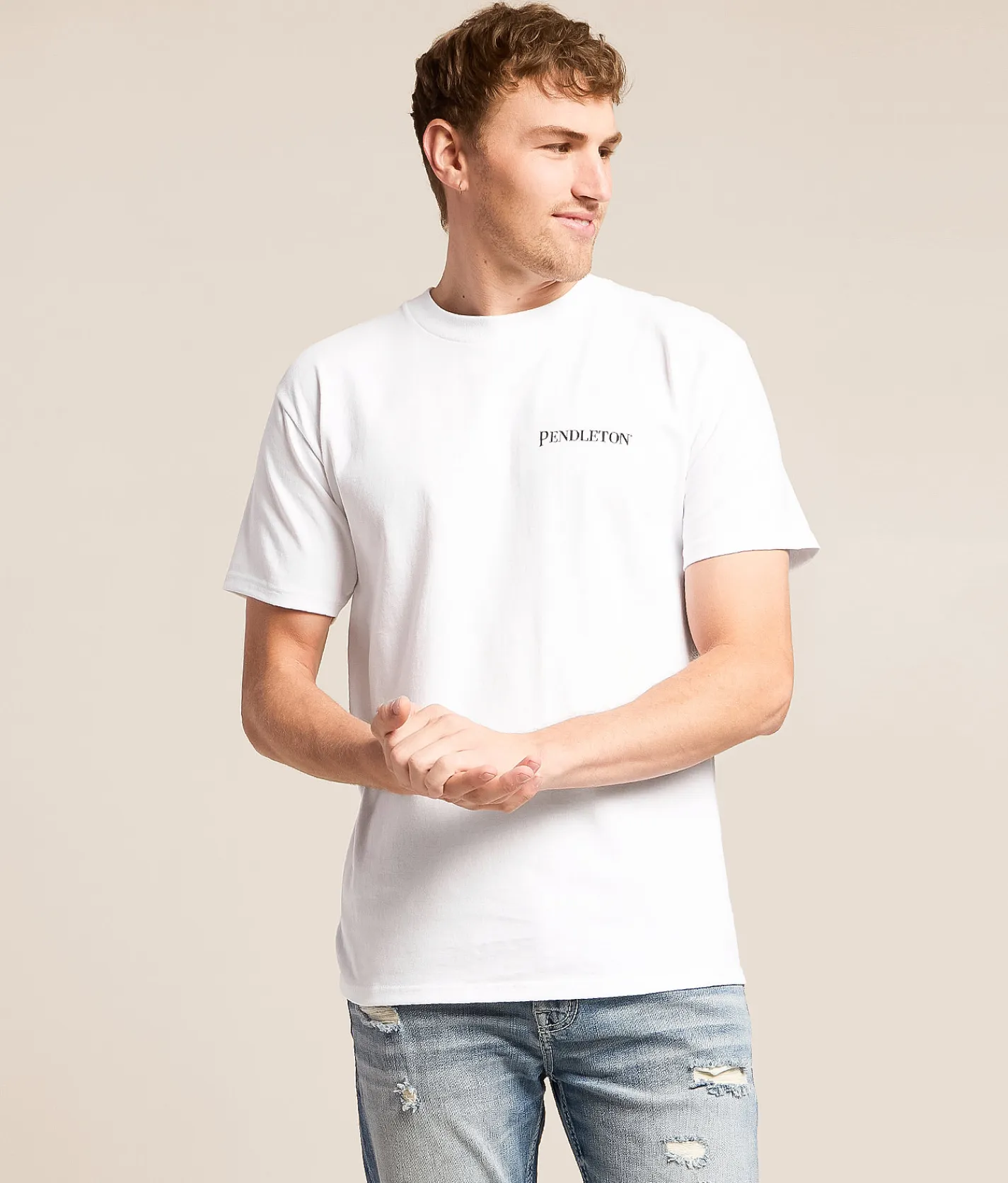 Pendleton American Tradition T-Shirt Vintage White Clearance