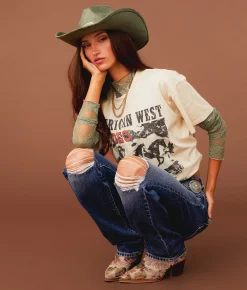 Tops | Sterling & Stitch American West Rodeo T-Shirt Birch