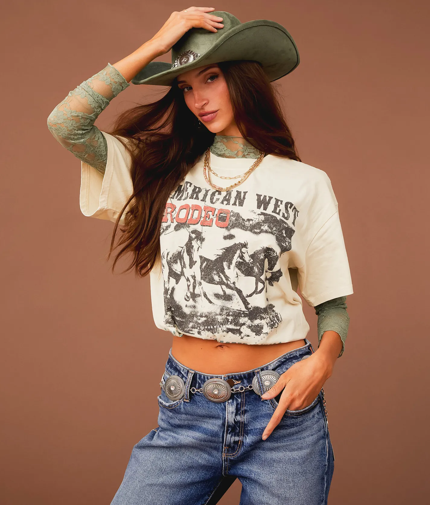 Tops | Sterling & Stitch American West Rodeo T-Shirt Birch