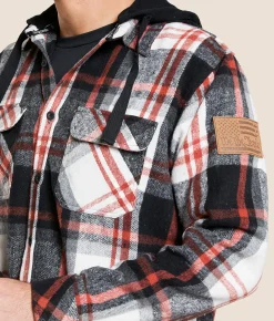 Howitzer Ammunition Hooded Flannel Shirt Plaid Multi Discount