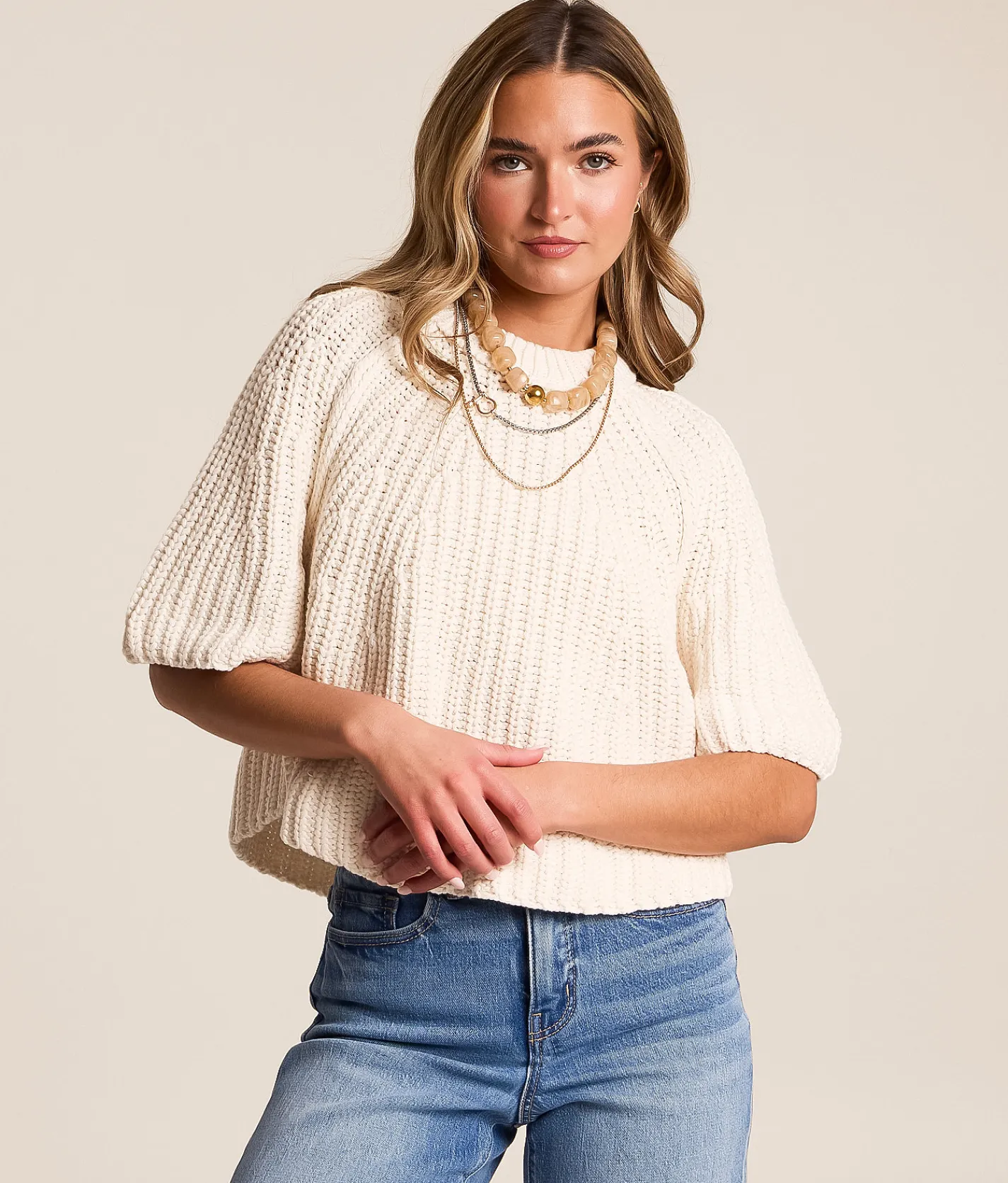 Tops | Free People Amy Sweater Ivory
