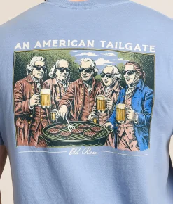 Tops|Graphic T-Shirts | Old Row An American Tailgate T-Shirt Washed Denim